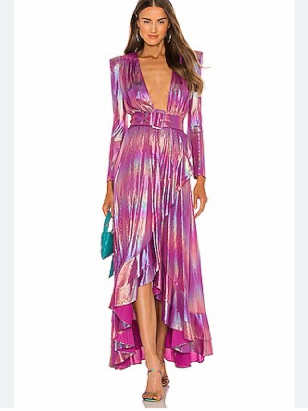 Retrofete Harmony Dress in Metallic Pink